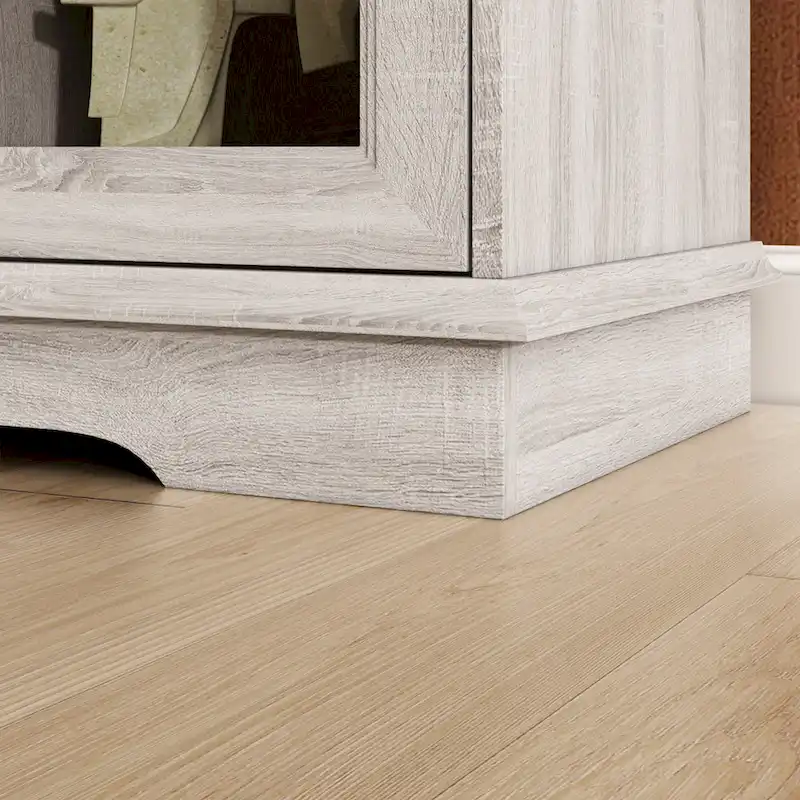 Elegant Wood-Grain Buffet Cabinet with Adjustable Shelves Sideboard