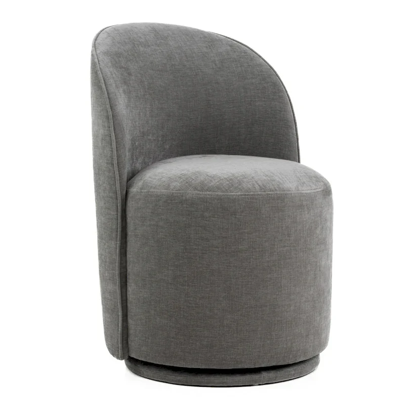 Correa Modern Dove Grey Fabric Swivel Dining Chair