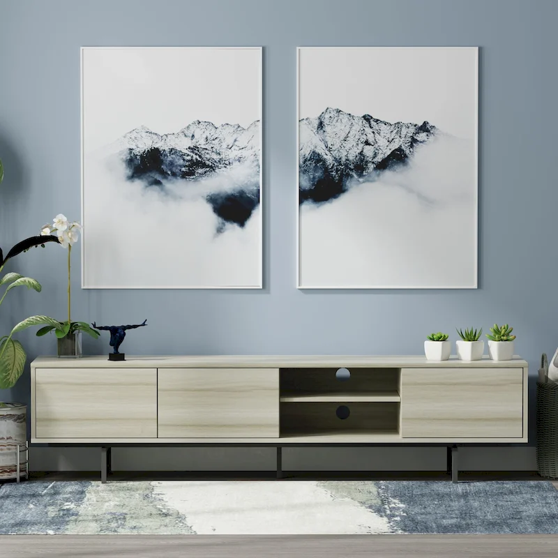 Glenwillow Home Atlas 78 x 20 Lowboy Mid-Century Modern TV Stand Console