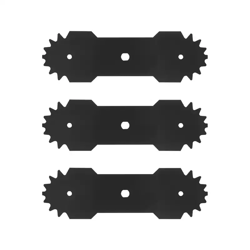 VEVOR Electric Edger Blades, 8.8-in L, 3-Pack Replacement Blades, 65Mn High-Carbon Steel with Electrophoretic Coating, Multi-Serrated Sharp Edge,Black