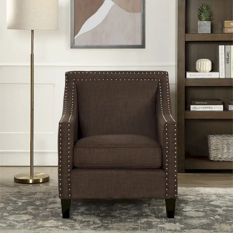 Erica Accent Armchair with Chrome Nailhead Trim