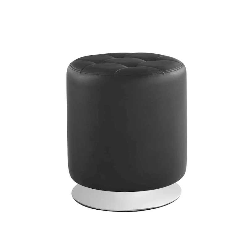 Chelle Faux Leather Swivel Ottoman