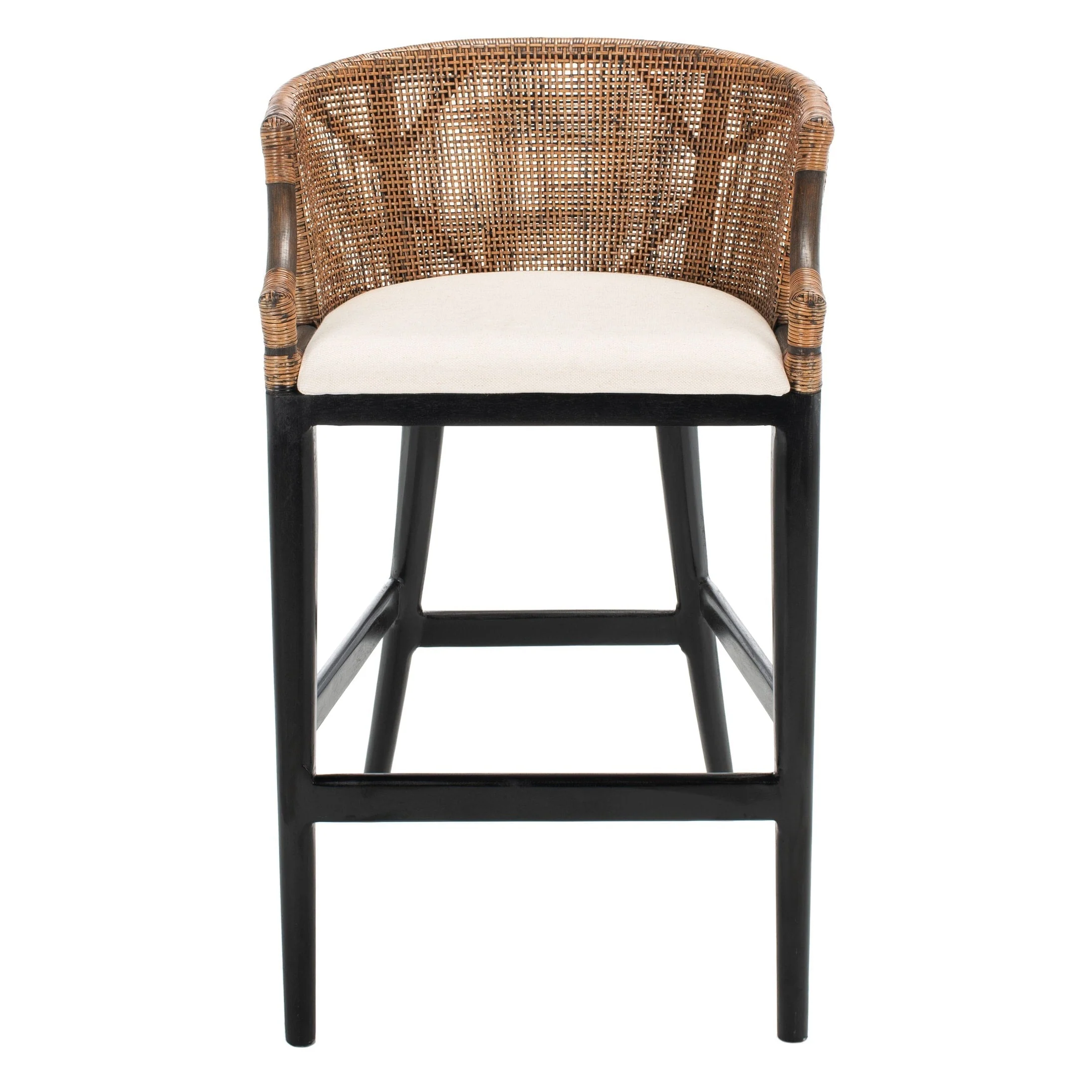 SAFAVIEH Virona Rattan 30-inch Bar Stool - 22.3 W x 20.5 L x 39 H - 22Wx21Dx39H