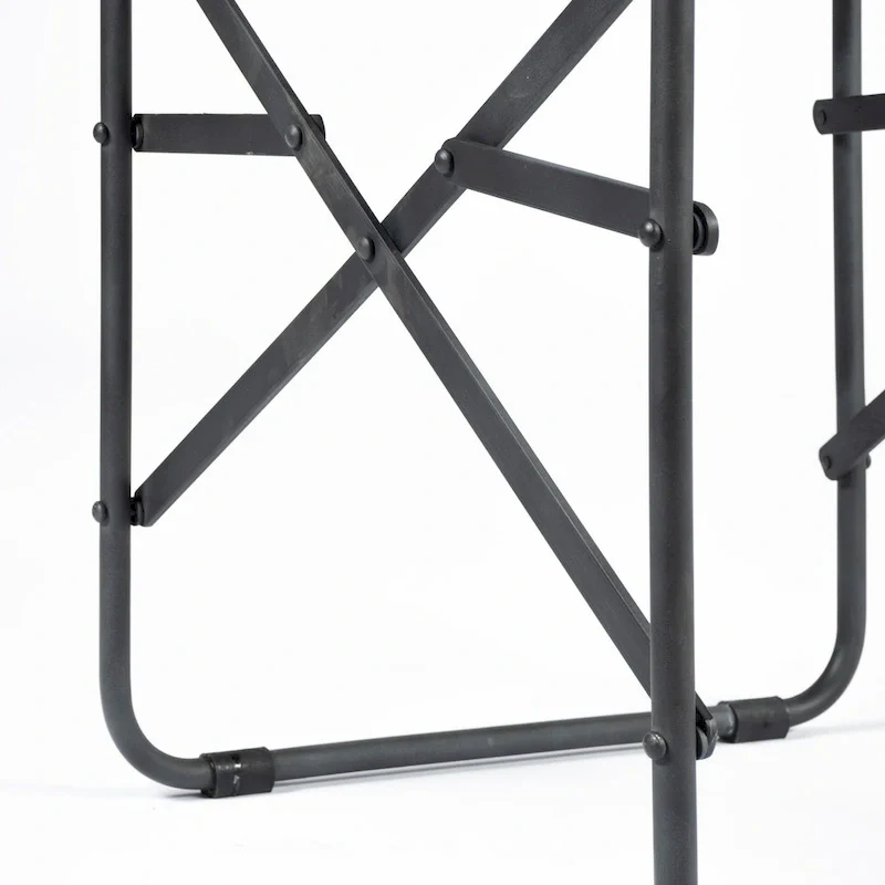 Black Leather Foldable Dining Chair-197w-x-217d-x-33h