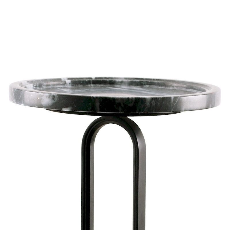 12 Grey Round Marble Metal Marble Pedestal End Table