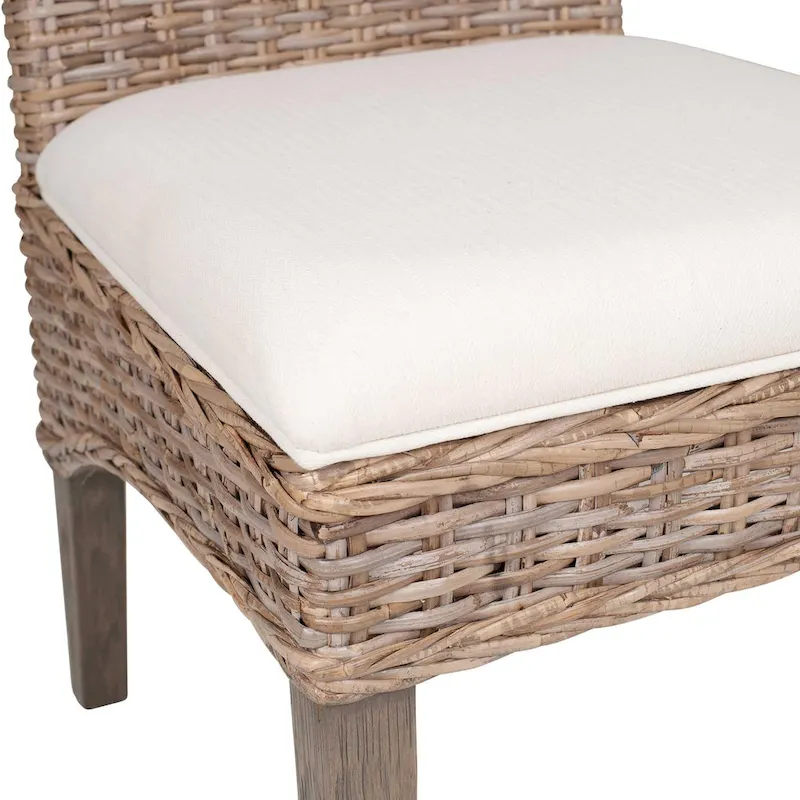 Natural Rattan Cushioned Dining Chairs By - Set Of 2 by East at Main