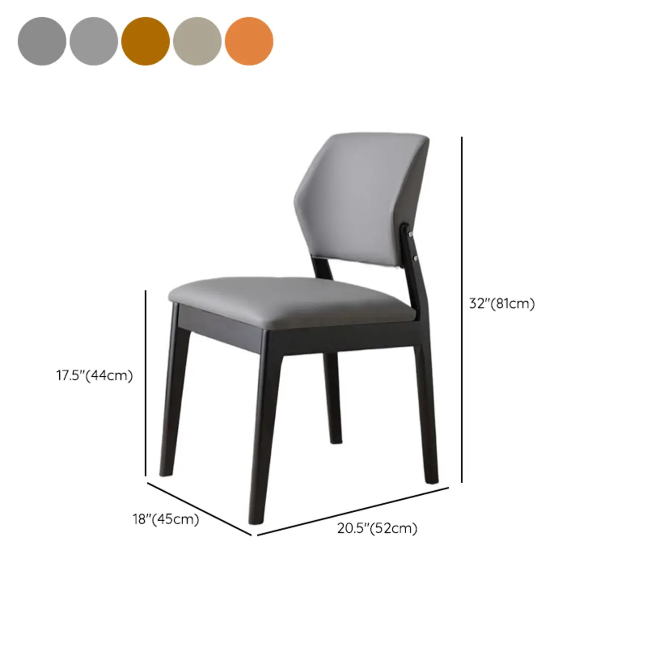 Scandinavian Faux Leather Low Back Dining Chair