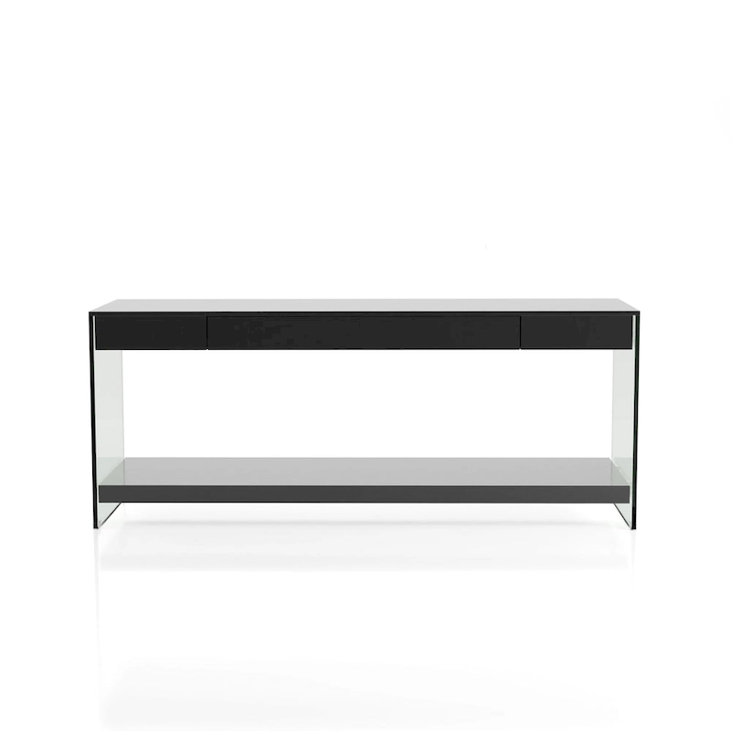 Takamura Modern 60-inch Glass 1-Shelf 1-Drawer TV Console by Strick & Bolton