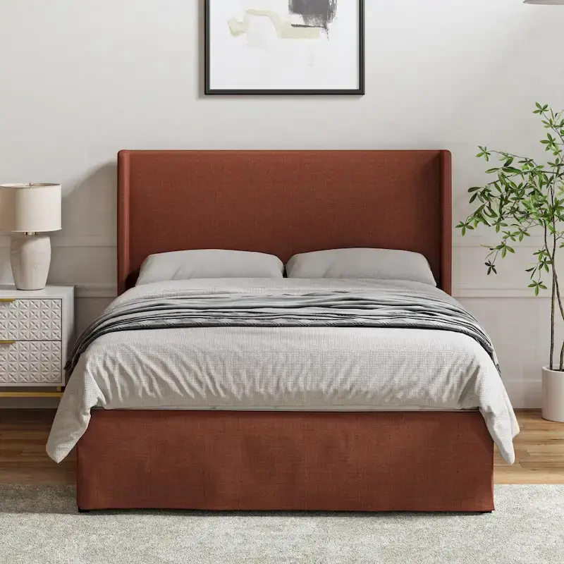 Louise Traditional Washable Slipcover Bed Upholstered Metal by HULALA HOME