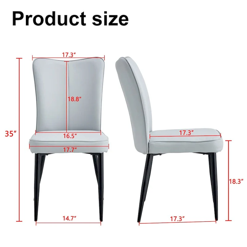 Modern Dining Chairs Set of 4 PU Leather Kitchen Upholstered Chairs