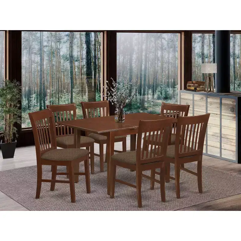 HomeStock Dinette Set Table With Leaf And Dining Chairs