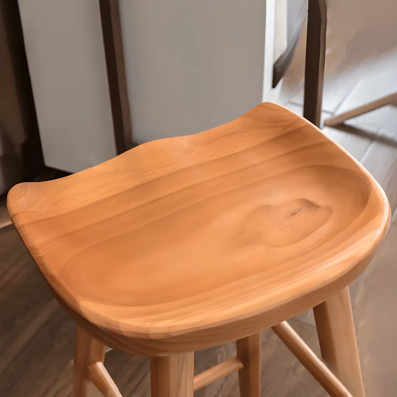 Rustic Saddle Backless Bar Stool Counter Height