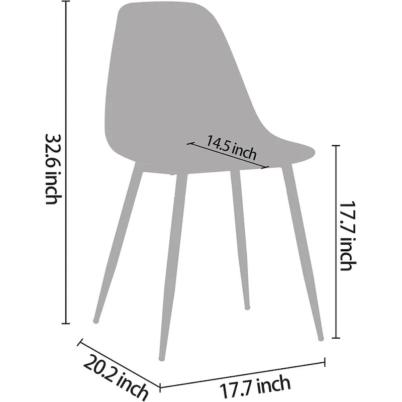 Modern Plastic Shell Accent Side Chairs with metal Legs, Transparent