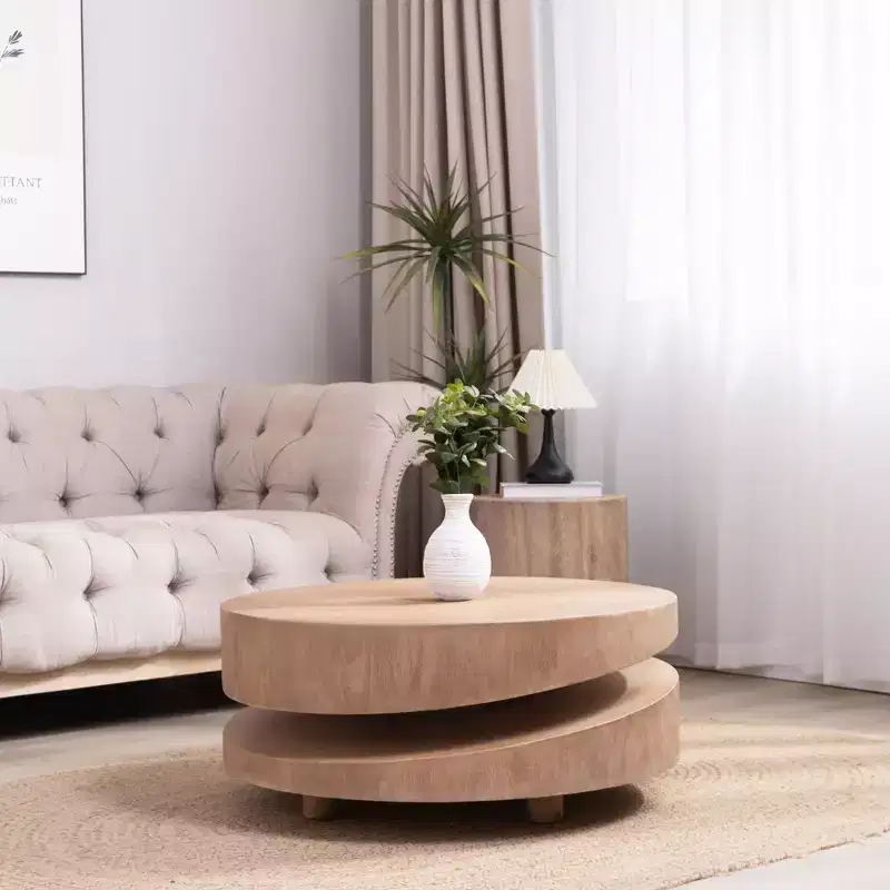 GDFStudio Rebekah Modern 31.3 Round Two Tier Coffee Table