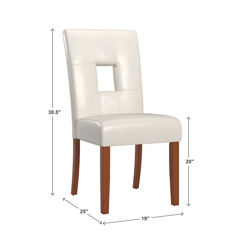 Alsace White Faux Leather Dining Chairs (Set of 2) by iNSPIRE Q Classic - Dining Chair