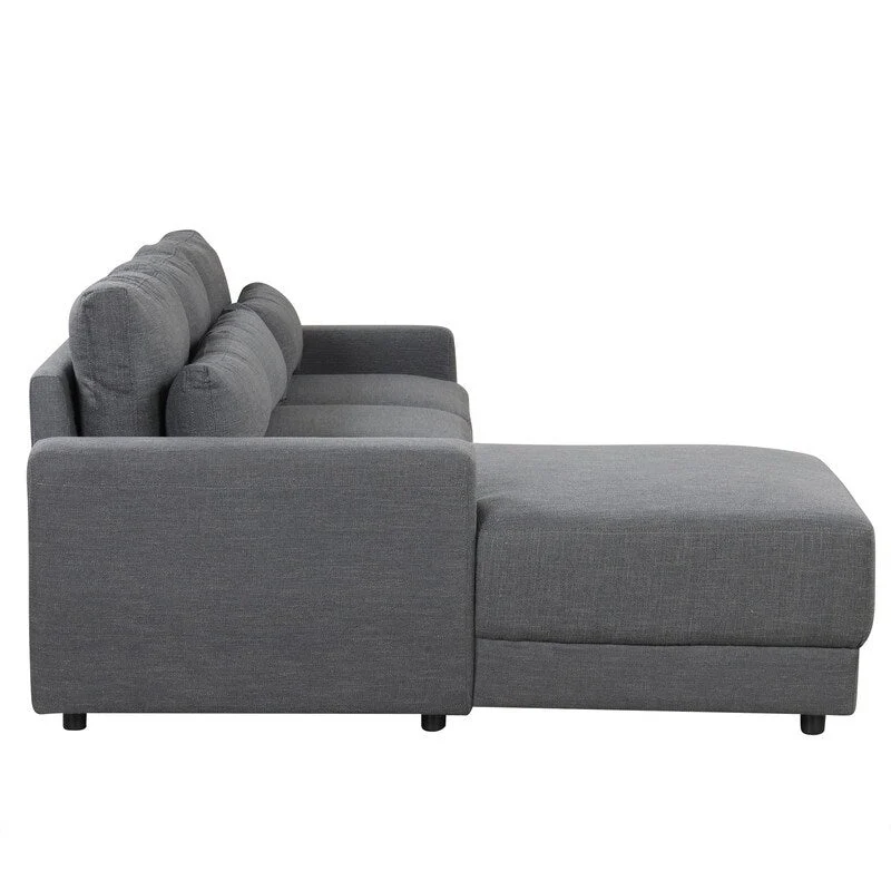 92.9W L-shaped Modular Sectional Sofa with Cushions and 3 Pillows