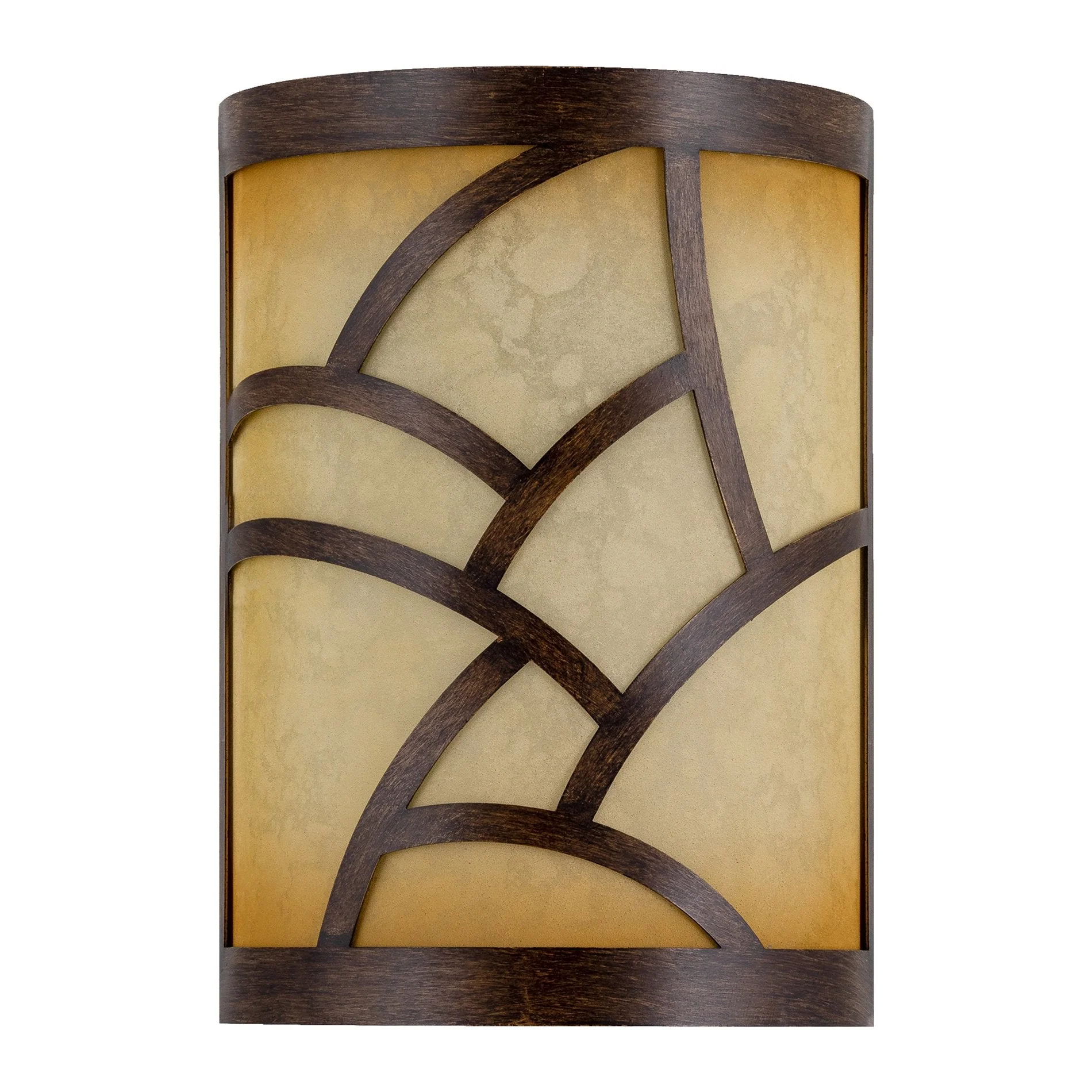 Cromwell 10 Traditional wood finish Metal Chime Cover / Tea-Stained Glass