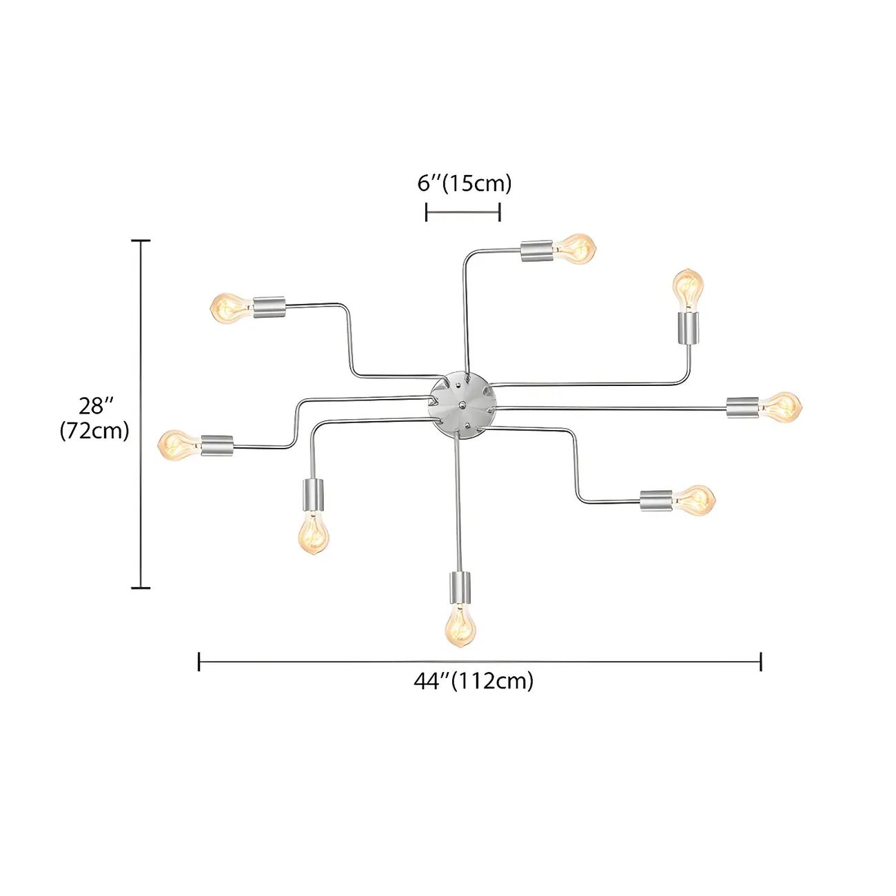 Industrial Branch Metal Semi Flush Ceiling Light