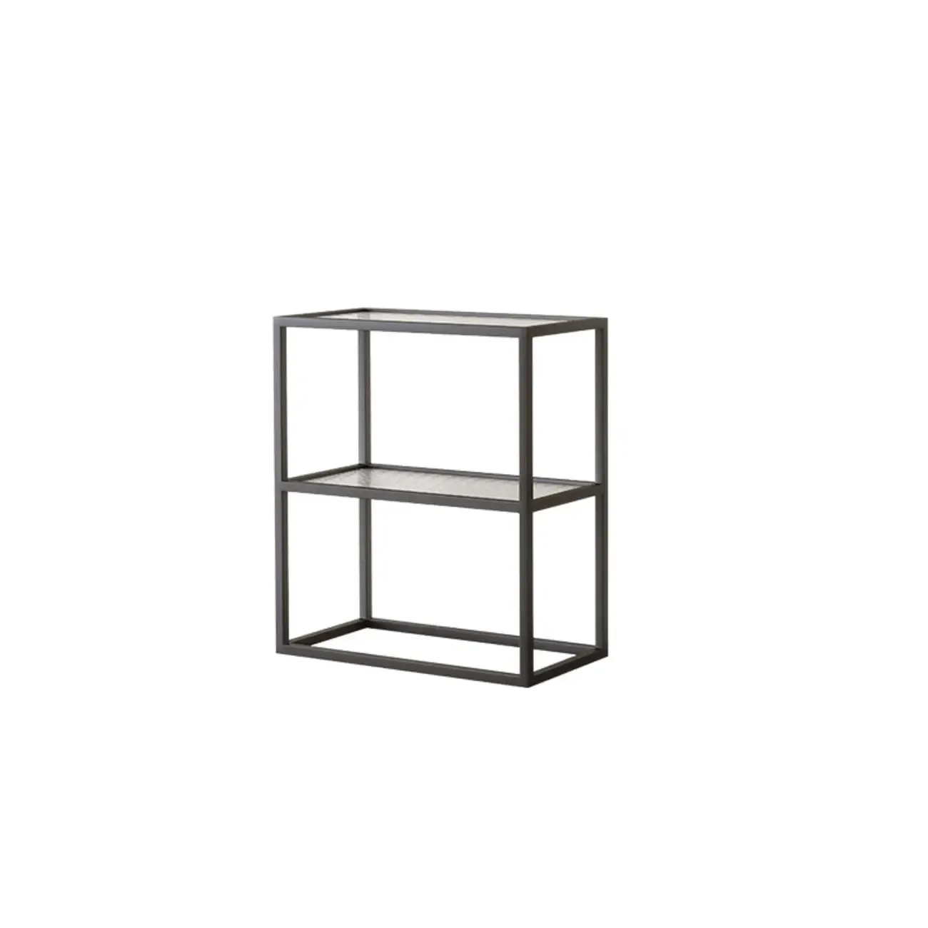 Modern Cube Open Metal Frame Black Bookcase