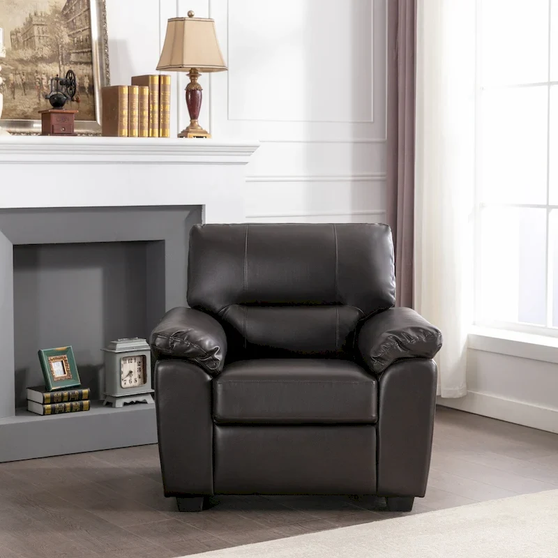 Faux Leather Upholstered Accent Chairs for Living Room