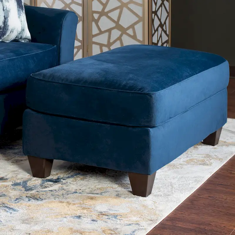 Roundhill Furniture Camero Fabric Cocktail Ottoman in Navy Blue