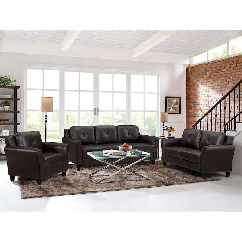 iLounge Harvard Faux Leather Sofa