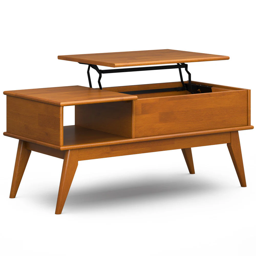 Walker Edison | Mid-Century Teak Wood Lift Top Coffee Table