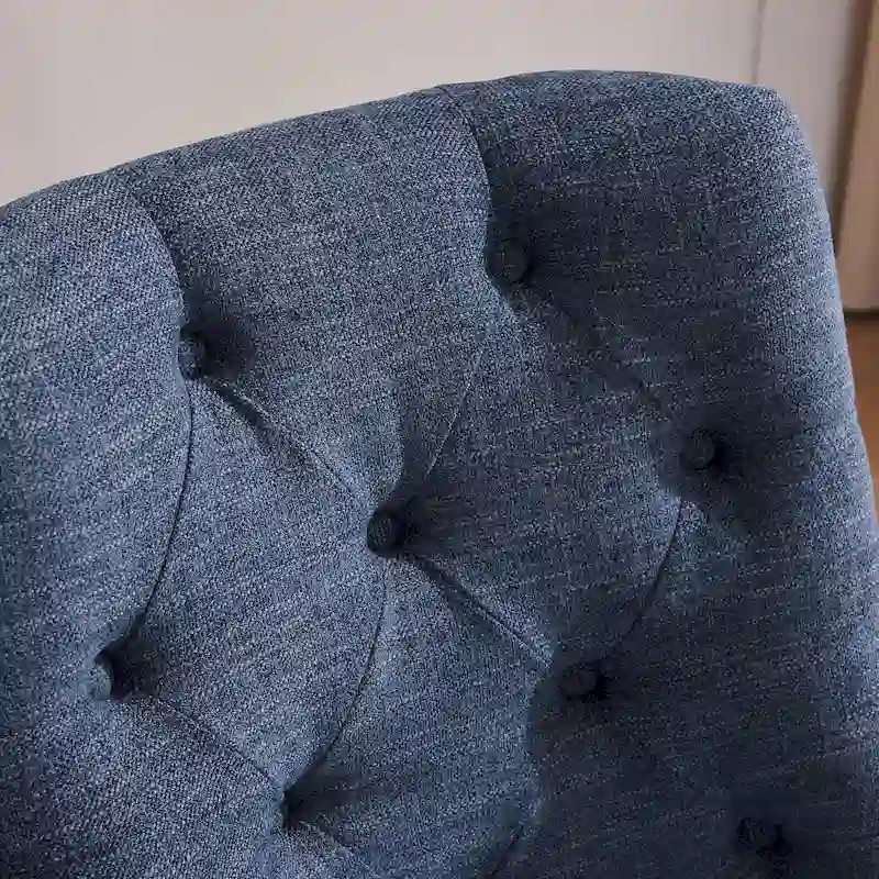 Home Computer Office Chair with Wheels Adjustable Height, Linen Fabric Upholstered Chair Swivel