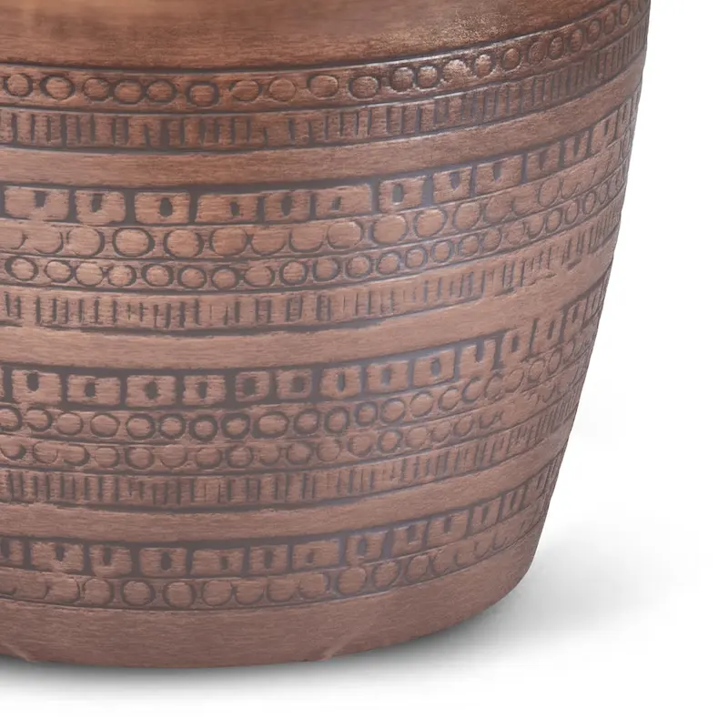 WYNDENHALL Jean 15 Wide Tribal Pattern Metal Accent Table & Assembled - 15w x 15 d x 20 h