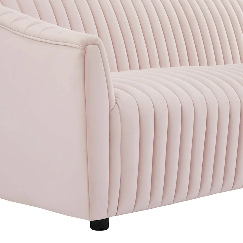 Performance Velvet Channel Tufted Sofa