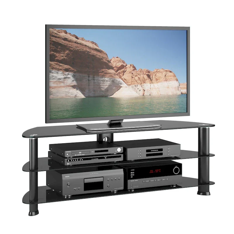 Black, Corner Style, TV Stand for up to 65