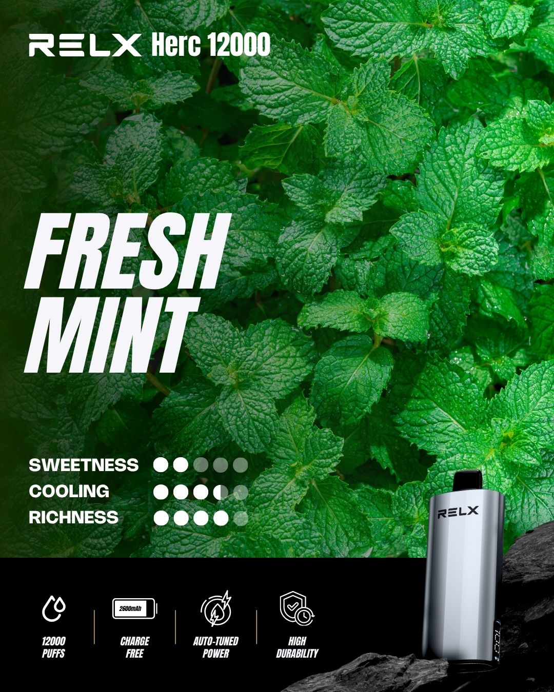 new Relx Herc 12000 Puffs 15 Flavors