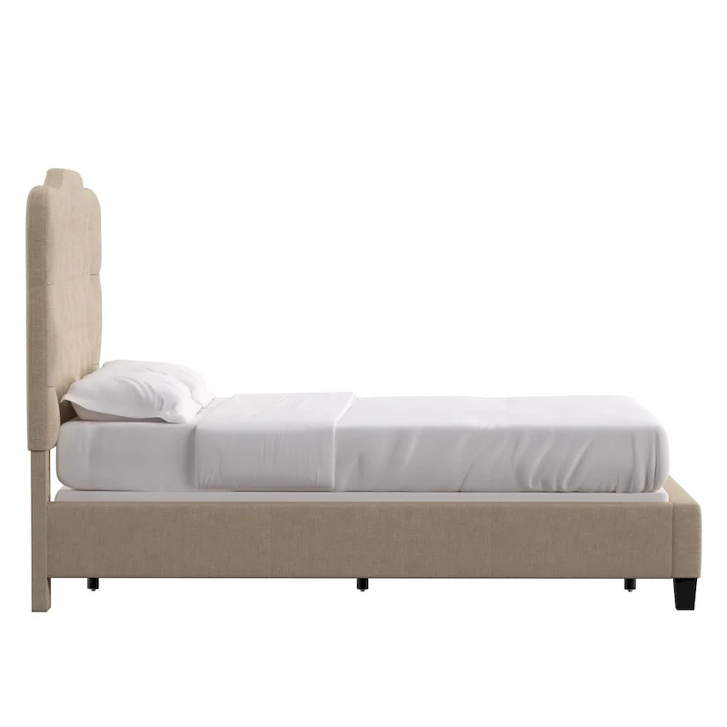 Ginny Adjustable Diamond-tufted Camel Back Bed by