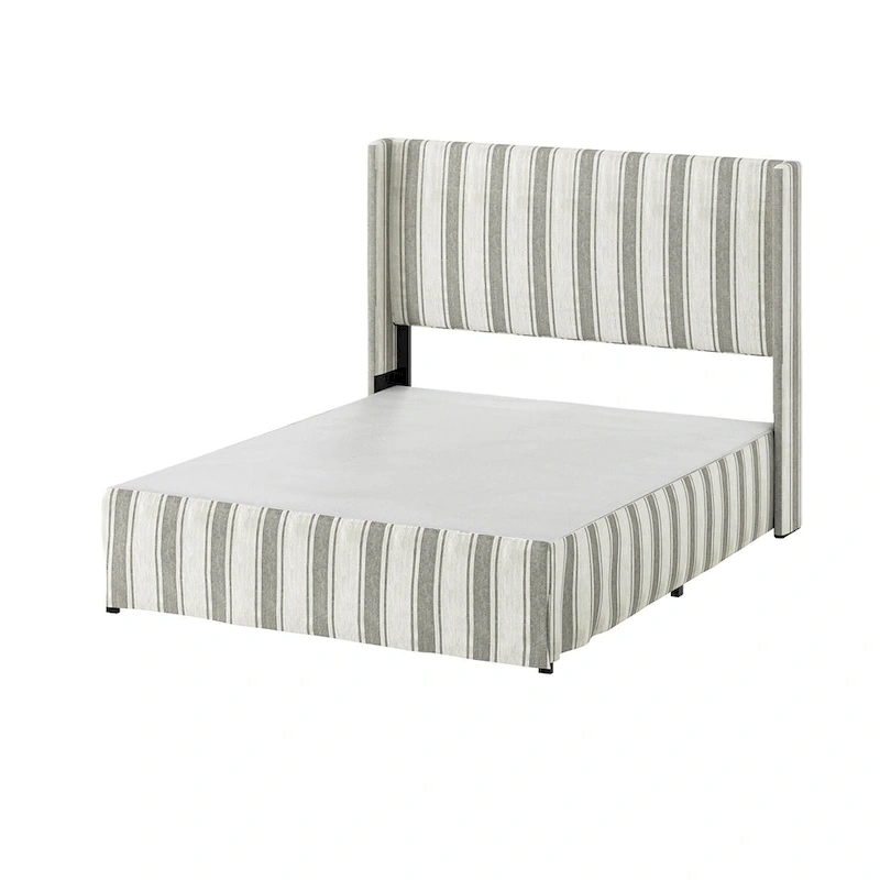 Louise Traditional Washable Slipcover Bed Upholstered Metal by HULALA HOME