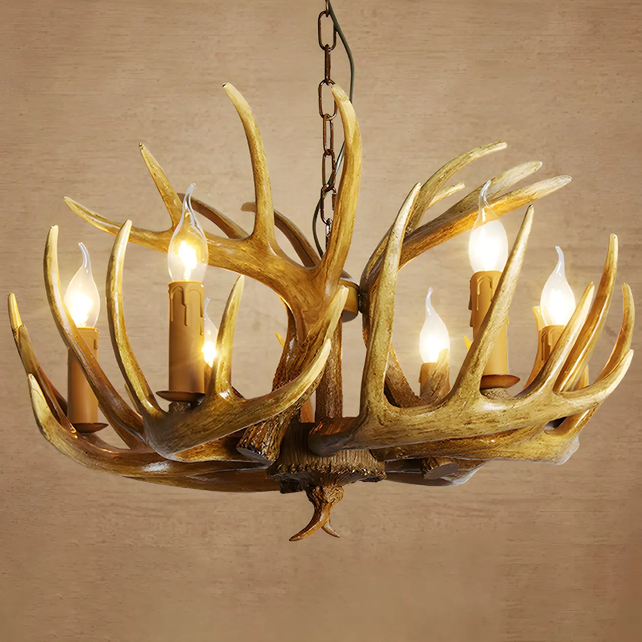 Rustic Unique Resin Antler Candelabra Chandelier
