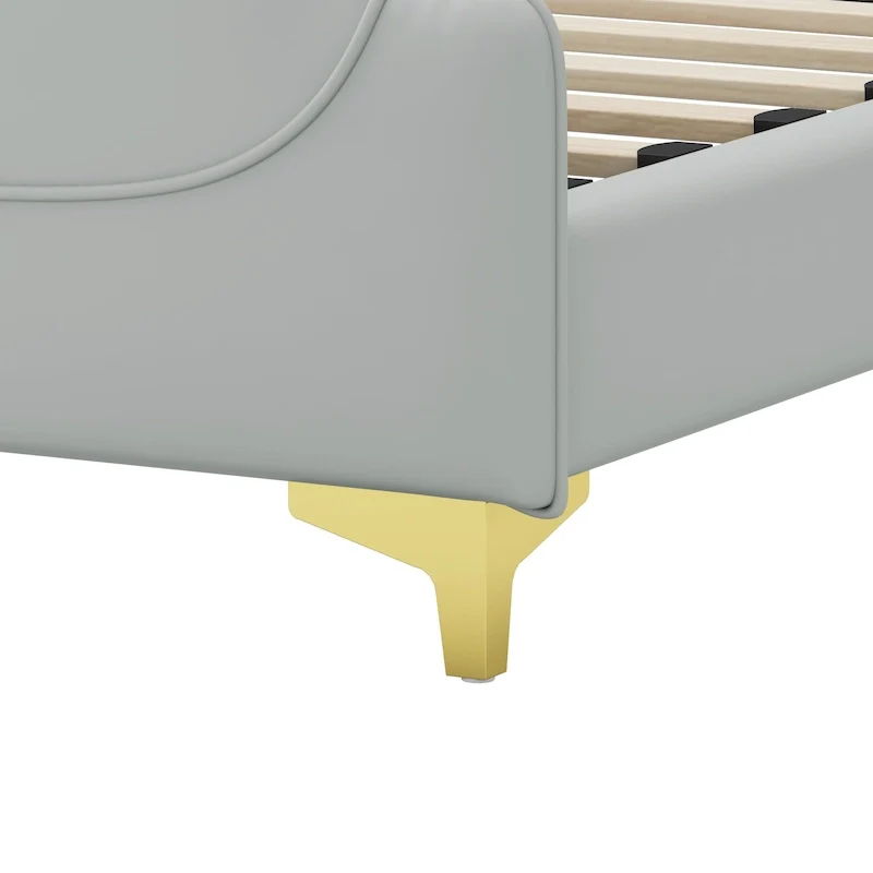 Modern Soft-Upholstered PU Leather Bed