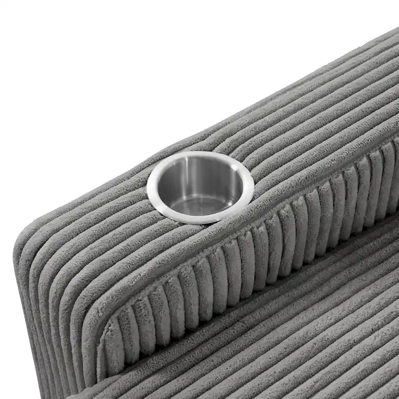 Upholstered Chaise Lounge with Adjustable Backrest Lounge Chair