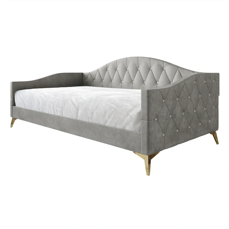 CraftPorch Elegant Crystal Button-Tufted Twin Size Upholstered Daybed