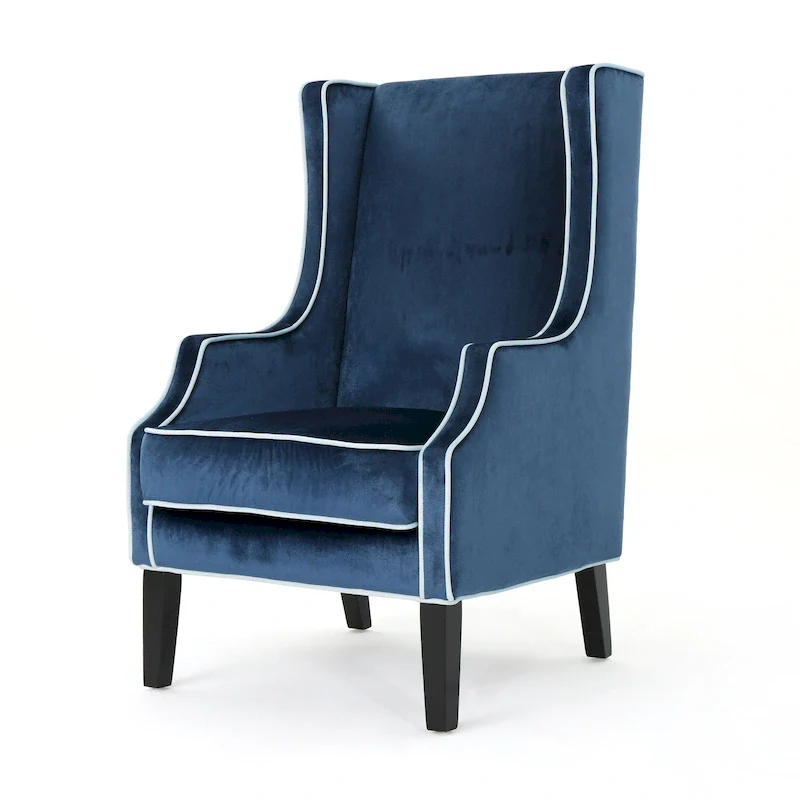 25.9 High Back Velvet Club Chair with Wide Backrest