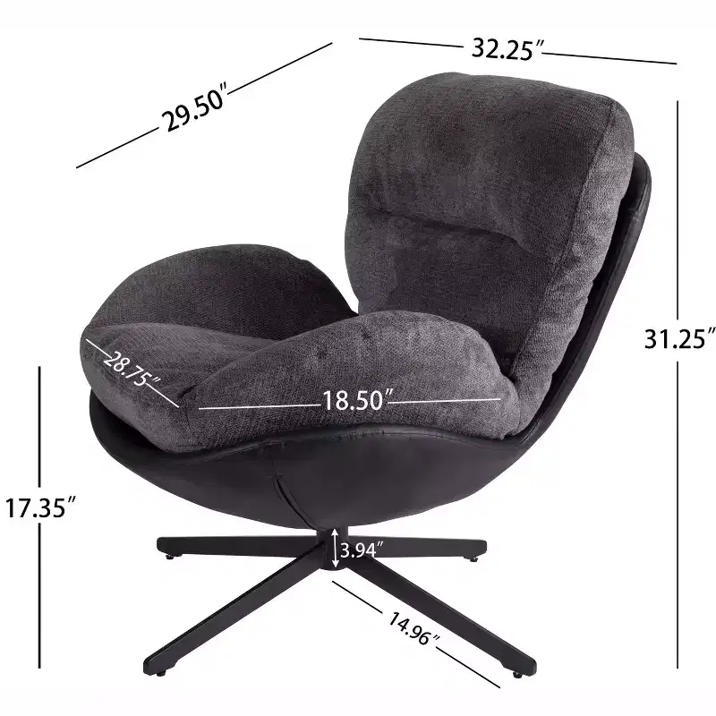 Christopher Knight Home Alger Modern Chenille and Faux Leather Upholstered Swivel Chair
