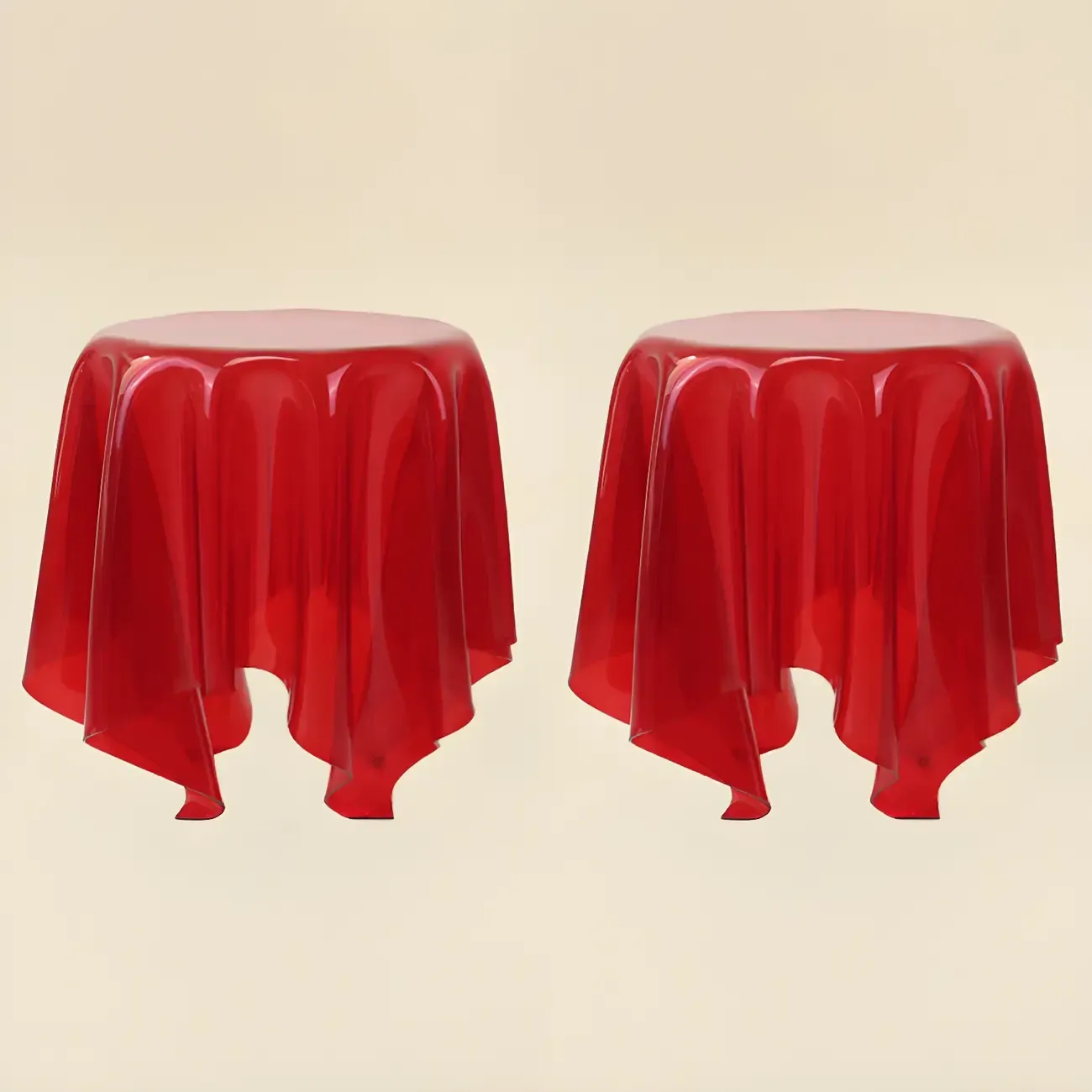 Scandinavian Clear Acrylic Round End Table