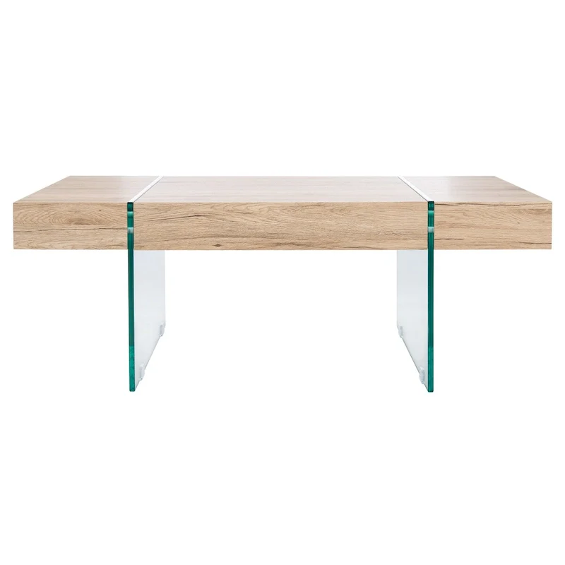 SAFAVIEH Pluma Glass Leg Rectangular Coffee Table - 43.3 W x 23.6 L x 15.7 H - 43Wx24Dx16H
