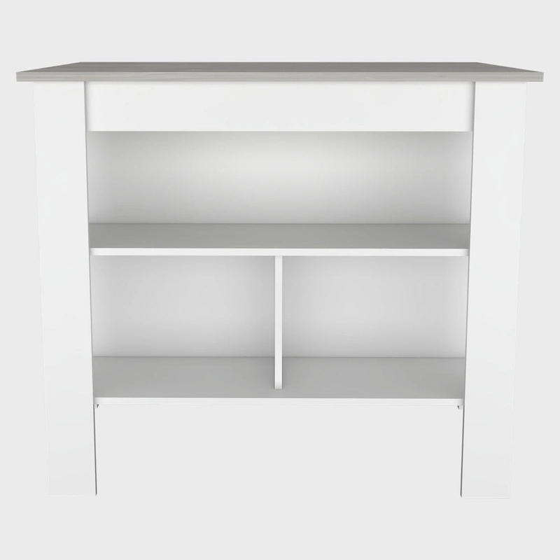 Kitchen Island with Four Legs, Three Shelves