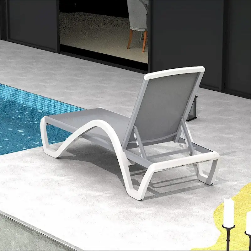 Adjustable Patio Aluminum Chaise Lounge Lounge Chairs with Arm