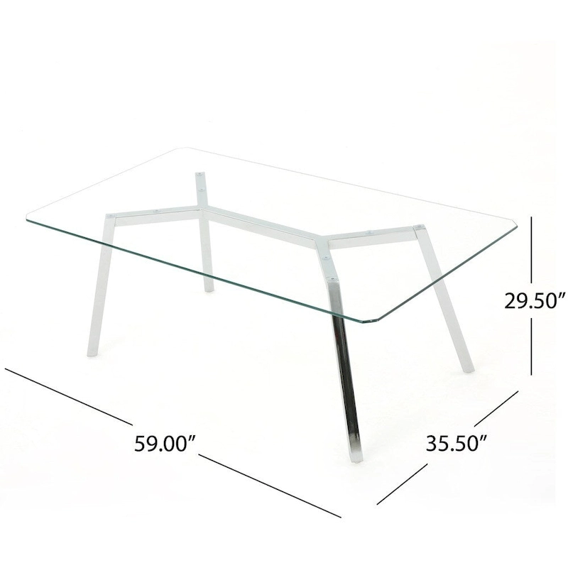 Zavier Rectangle Glass Dining Table by Christopher Knight Home