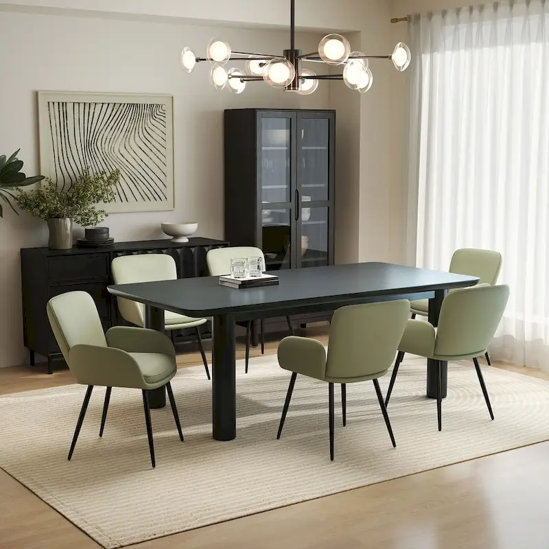 Set of 2 Cat-Scratch Resistant Dining Chairs with Gold Metal Legs