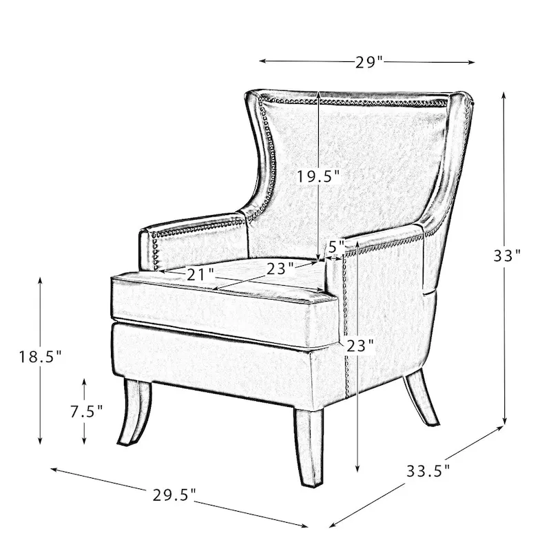 Angeles Mid-century Modern Ergonomic Vegan Leather Armchair with Wingback Set of 2 by HULALA HOME