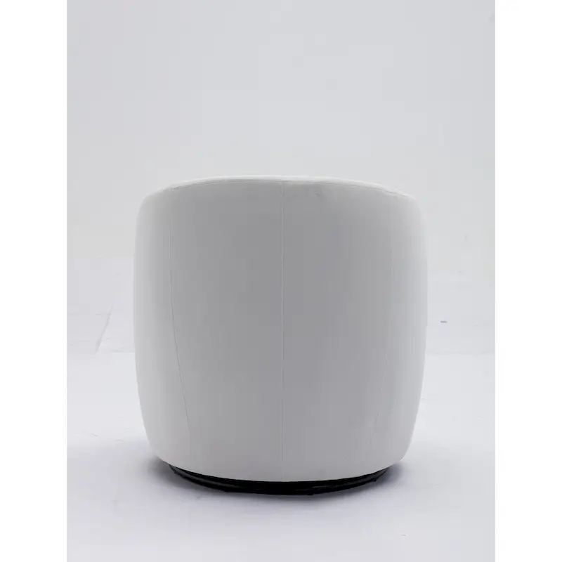 Velvet Fabric Swivel Barrel Chair with Black Powder Coating Metal Ring