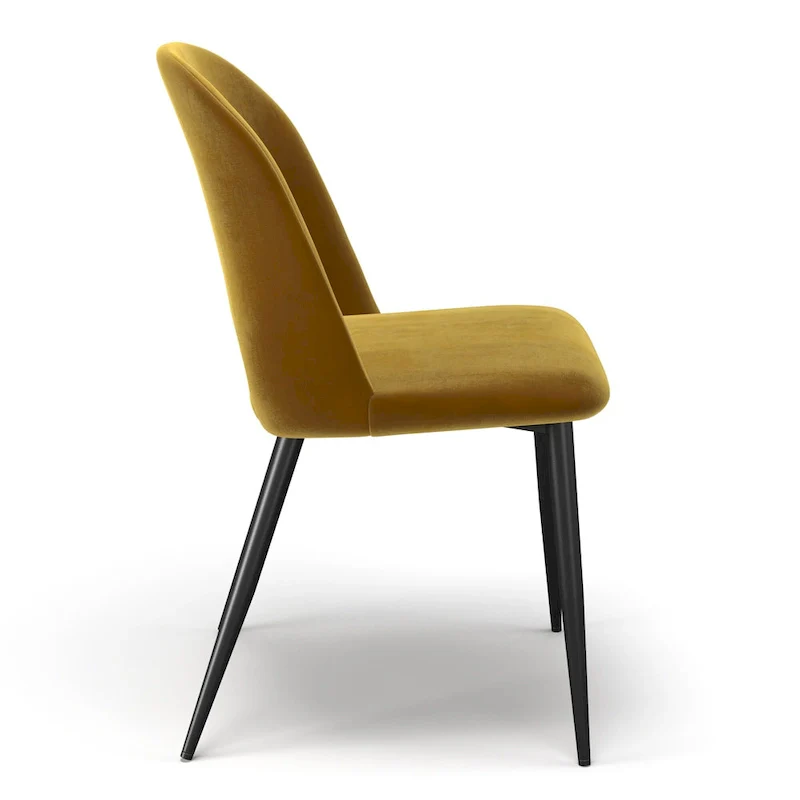 Velvet Dining Chairs - Gold/Platinum/Sapphire, Mid-Century Modern