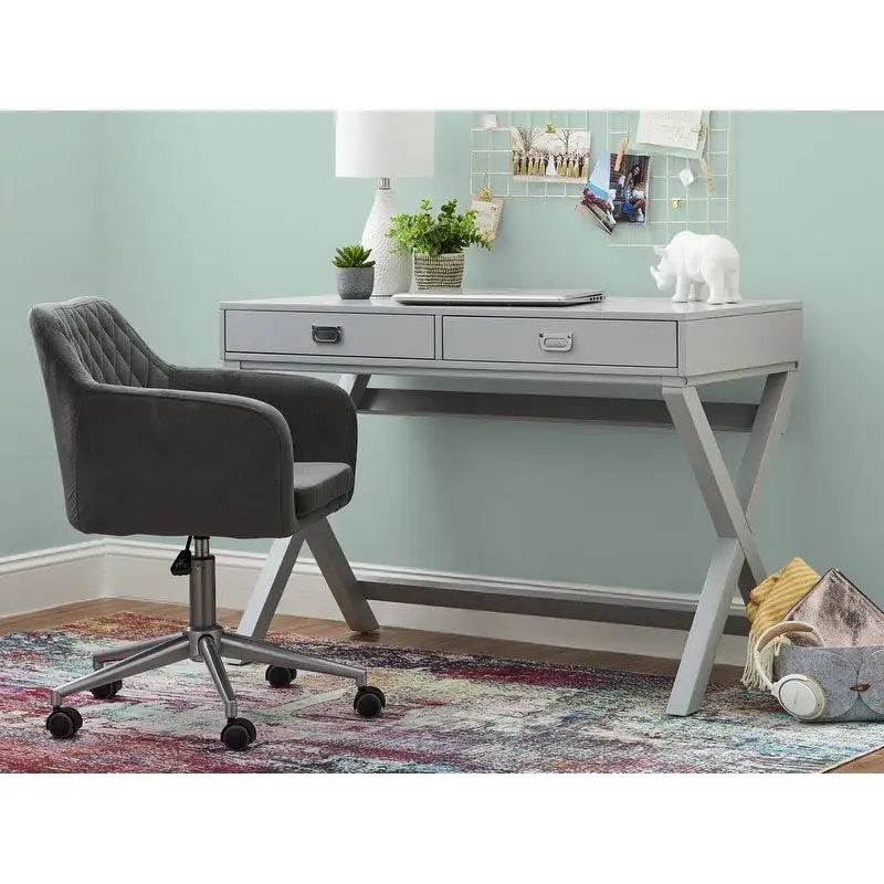 Poppy X-Frame Writing Desk with Drawers